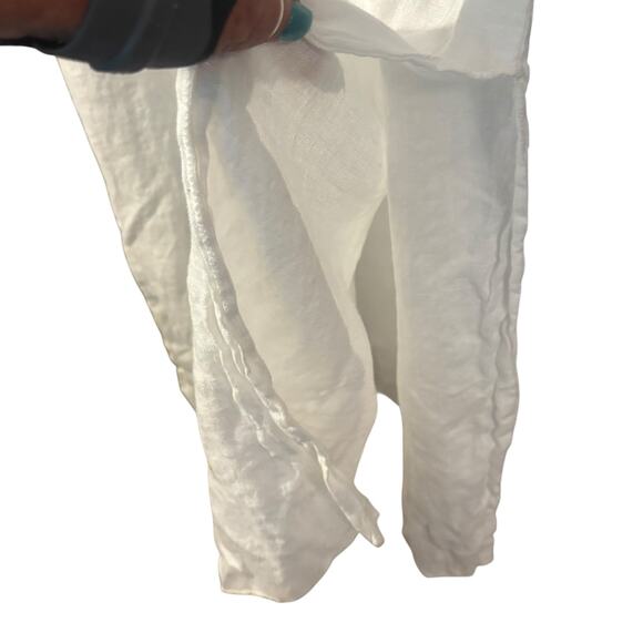 Terro Millennio White Dress Boho M Date Night Maxi 100% Linen Beachy Summer - Picture 3 of 10